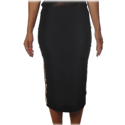 Pinko - Lounguette Skirt Russo with Side Mirror Applications - Black - Skirt - Made in Italy - Luxury Exclusive Collection - Avvenice