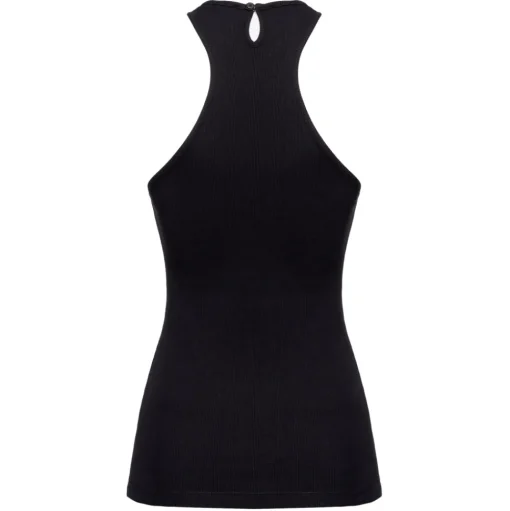 Pinko - Milleraies Cotton Tank Top with Logo - Black - Top - Made in Italy - Luxury Exclusive Collection - Avvenice