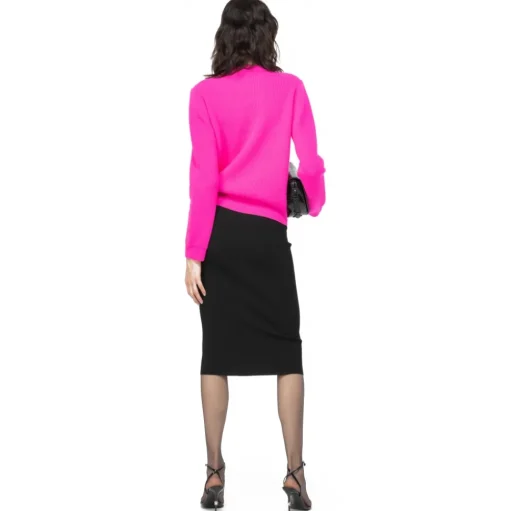 Pinko - Ribbed Longuette Skirt - Black - Skirt - Made in Italy - Luxury Exclusive Collection - Avvenice