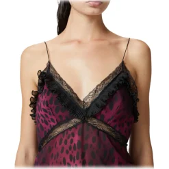 Pinko - Spotted Animal Print Short Top - Black/Pink - Top - Made in Italy - Luxury Exclusive Collection - Avvenice