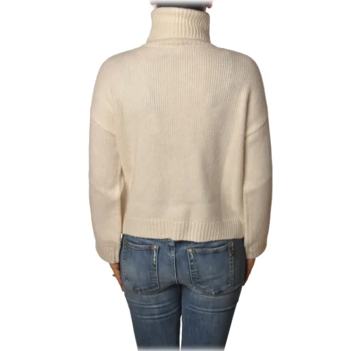 Pinko - Sweater Guyana High Neck Oversized with Studs - White - Sweater - Made in Italy - Luxury Exclusive Collection - Avvenice