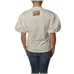 Pinko - T-shirt Bettyboop Round-neck with Balloon Sleeve - White - T-shirt - Made in Italy - Luxury Exclusive Collection - Avvenice