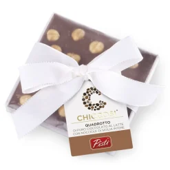 Pistì - Quadrotto Chocolate - Milk Chocolate with Whole Hazelnuts - Fine Pastry Hand Wrapped - Avvenice