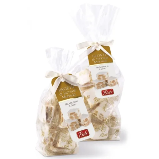 Pistì - Soft Nougat Chunks with Sicilian Almond - Fine Pastry in Envelope with Bow - 200 g - Avvenice