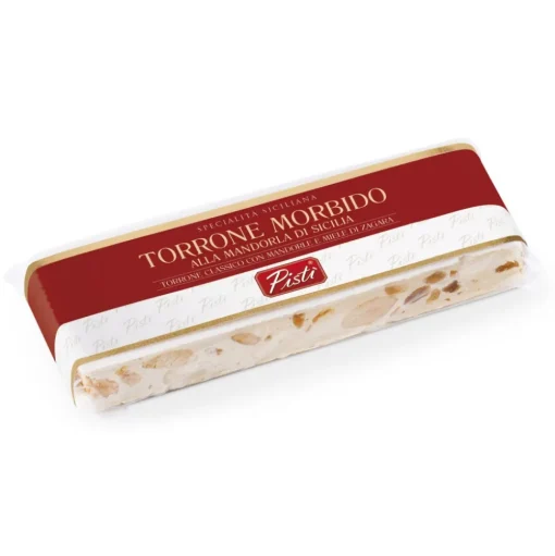 Pistì - Soft Nougat Steak with Sicilian Almond - Fine Pastry in Flow Pack - Avvenice