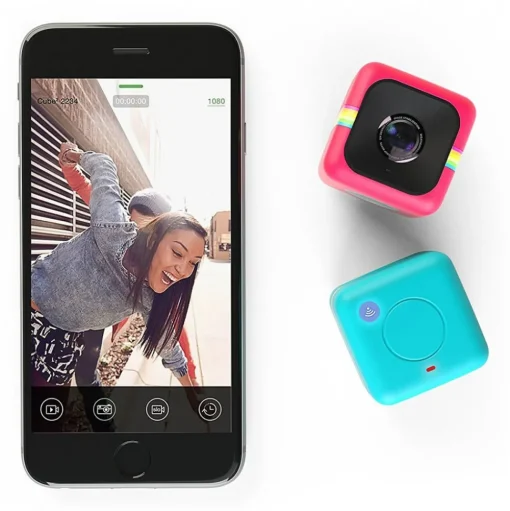 Polaroid - Polaroid Cube+ Wi-Fi Mini Lifestyle Action Camera - Full HD 1440p - Action Sports Cameras - Red - Avvenice