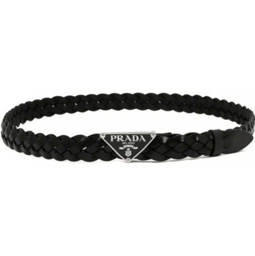 Prada - Black Braided Leather Belt - Prada Exclusive Luxury Collection - Avvenice