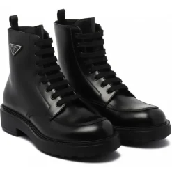 Prada - Black Leather Boots - Prada Exclusive Luxury Collection - Avvenice