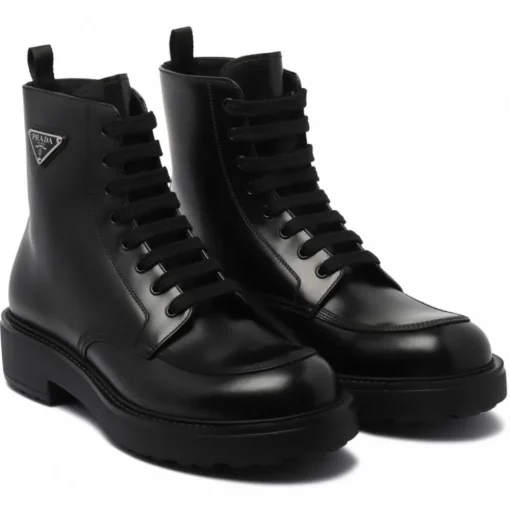 Prada - Black Leather Boots - Prada Exclusive Luxury Collection - Avvenice