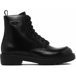 Prada - Black Leather Boots - Prada Exclusive Luxury Collection - Avvenice