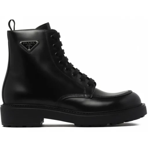 Prada - Black Leather Boots - Prada Exclusive Luxury Collection - Avvenice