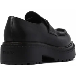 Prada - Black Leather Loafers - Prada Exclusive Luxury Collection - Avvenice