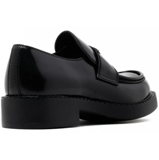 Prada - Black Logo Plaque Loafers - Prada Exclusive Luxury Collection - Avvenice