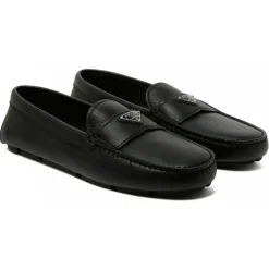 Prada - Black Triangle Logo Loafers - Prada Exclusive Luxury Collection - Avvenice