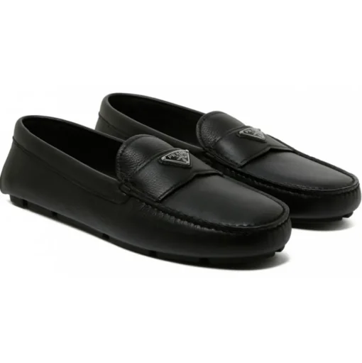Prada - Black Triangle Logo Loafers - Prada Exclusive Luxury Collection - Avvenice