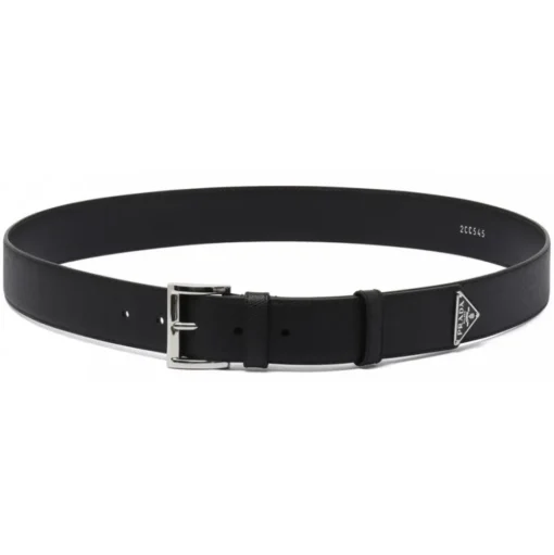 Prada - Black Triangle Logo Belt - Prada Exclusive Luxury Collection - Avvenice