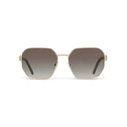 Prada - Geometric Shape Sunglasses - Shaded Anthracite Pale Gold - Prada Collection - Sunglasses - Prada Eyewear - Avvenice