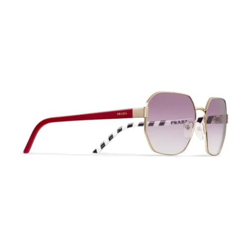 Prada - Geometric Shape Sunglasses - Plum Pale Gold - Prada Collection - Sunglasses - Prada Eyewear - Avvenice