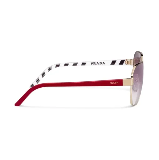 Prada - Geometric Shape Sunglasses - Plum Pale Gold - Prada Collection - Sunglasses - Prada Eyewear - Avvenice