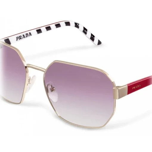 Prada - Geometric Shape Sunglasses - Plum Pale Gold - Prada Collection - Sunglasses - Prada Eyewear - Avvenice