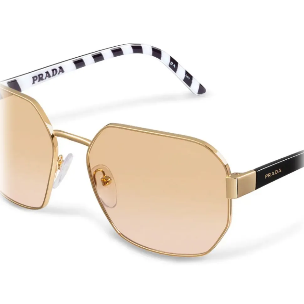 Prada - Geometric Shape Sunglasses - Gold - Prada Collection - Sunglasses - Prada Eyewear - Avvenice