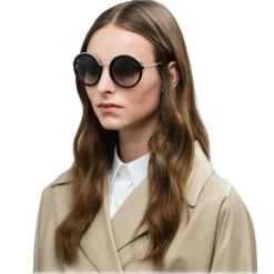 Prada - Prada Cinéma - Black Round Sunglasses - Prada Cinéma Collection - Sunglasses - Prada Eyewear - Avvenice