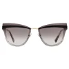 Prada - Prada Cinéma - Black & Pale Gold Cat Eye Sunglasses - Prada Cinéma Collection - Sunglasses - Prada Eyewear - Avvenice