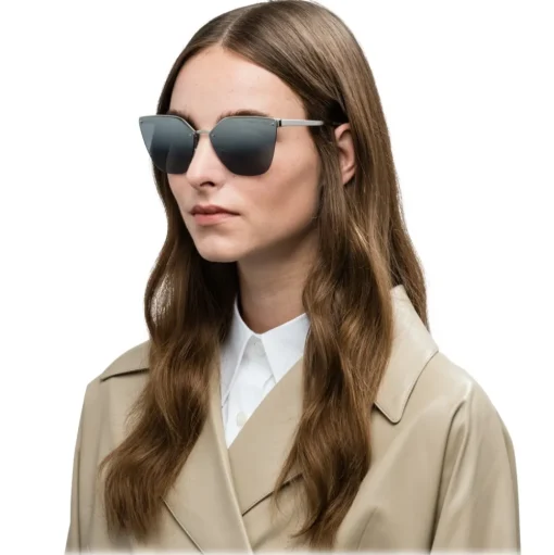 Prada - Prada Cinéma - Dark Steel Irregular Cat Eye Sunglasses - Prada Cinéma Collection - Sunglasses - Prada Eyewear - Avvenice