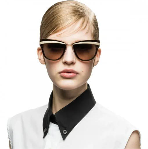 Prada - Prada Cinéma - Pale Gold Sand Cat Eye Sunglasses - Prada Cinéma Collection - Sunglasses - Prada Eyewear - Avvenice