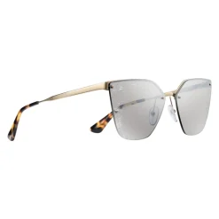 Prada - Prada Cinéma - White Gold Irregular Cat Eye Sunglasses - Prada Cinéma Collection - Sunglasses - Prada Eyewear - Avvenice
