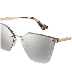 Prada - Prada Cinéma - White Gold Irregular Cat Eye Sunglasses - Prada Cinéma Collection - Sunglasses - Prada Eyewear - Avvenice