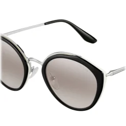 Prada - Prada Collection - Black and White Round Cat Eye Sunglasses - Prada Collection - Sunglasses - Prada Eyewear - Avvenice