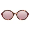 Prada - Prada Collection - Orchid Turtle Cerise White Round Sunglasses - Alternative Fit - Sunglasses - Prada Eyewear - Avvenice