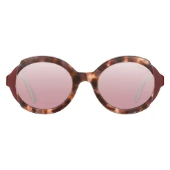 Prada - Prada Collection - Orchid Turtle Cerise White Round Sunglasses - Alternative Fit - Sunglasses - Prada Eyewear - Avvenice