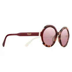 Prada - Prada Collection - Orchid Turtle Cerise White Round Sunglasses - Alternative Fit - Sunglasses - Prada Eyewear - Avvenice
