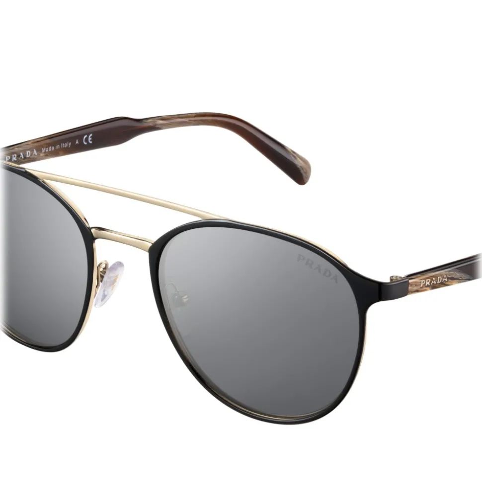 Prada - Prada Collection - Black Round Double Deck Sunglasses - Prada Collection - Sunglasses - Prada Eyewear - Avvenice