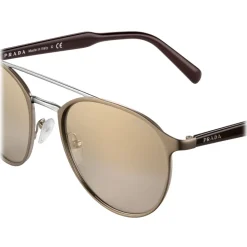 Prada - Prada Collection - Anthracite Round Double Deck Sunglasses - Prada Collection - Sunglasses - Prada Eyewear - Avvenice