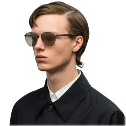 Prada - Prada Collection - Anthracite Round Double Deck Sunglasses - Prada Collection - Sunglasses - Prada Eyewear - Avvenice