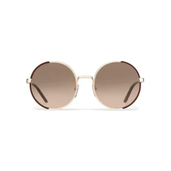 Prada - Prada Eyewear - Round Sunglasses - Cocoa Brown Pale Gold - Prada Collection - Sunglasses - Prada Eyewear - Avvenice
