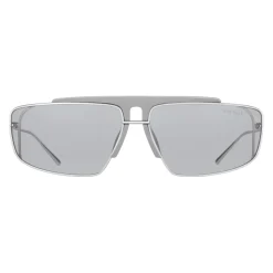 Prada - Prada Runway - Steel and Black Square Top Bar Sunglasses - Prada Runway Collection - Sunglasses - Prada Eyewear - Avvenice