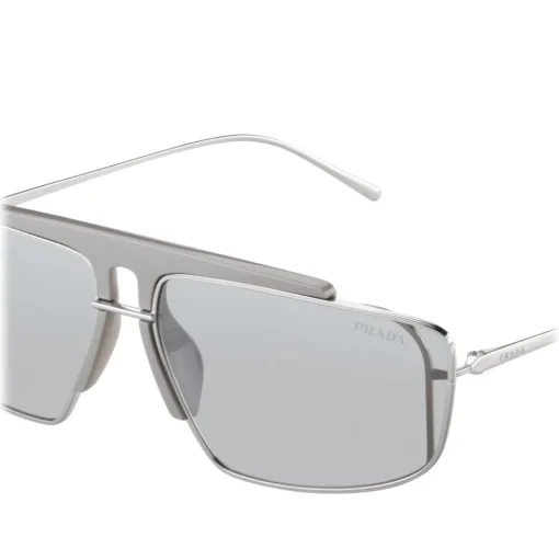 Prada - Prada Runway - Steel and Black Square Top Bar Sunglasses - Prada Runway Collection - Sunglasses - Prada Eyewear - Avvenice