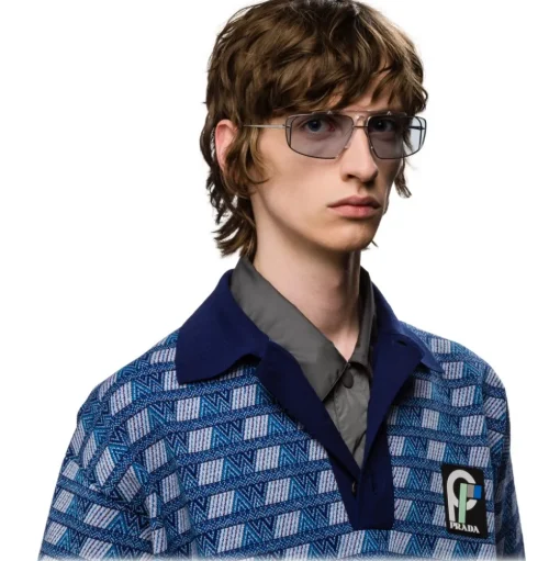 Prada - Prada Runway - Steel Square Top Bar Sunglasses - Prada Runway Collection - Sunglasses - Prada Eyewear - Avvenice
