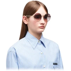 Prada - Round Sunglasses - Opaque Cameo Beige Pale Gold - Prada Collection - Sunglasses - Prada Eyewear - Avvenice