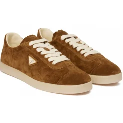 Prada - Tobacco Brown Lane Sneakers - Prada Exclusive Luxury Collection - Avvenice