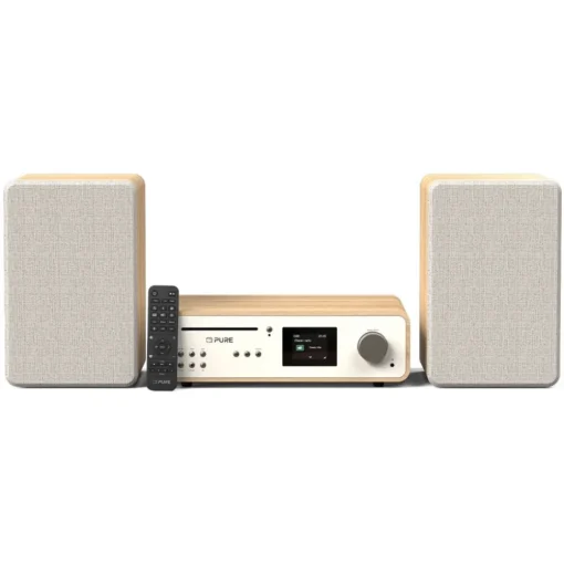 Pure - Classic Stereo - Cotton White Oak - Powerful Stereo Sound - High Quality Digital Radio - Avvenice