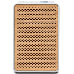 Pure - Evoke Spot - Cotton White with Cherry Wood Grill - Wood Edition Compact Music System - High Quality Digital Radio - Avvenice
