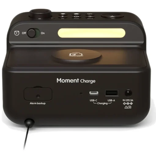 Pure - Moment Charge - The Ambient Sleep Companion with Wireless Charging - Coffee Black - High Quality Digital Radio - Avvenice