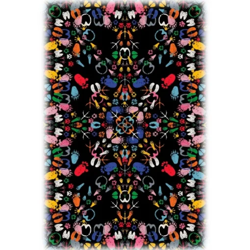 Qeeboo - Carpet Let’s Dance Animal Traces Dark Rectangular - Rectangular - Qeeboo Carpet by Nynke Tynagel - Furnishing - Home - Avvenice
