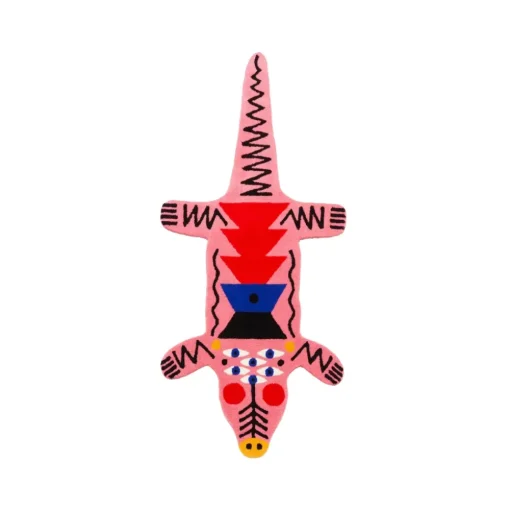 Qeeboo - Carpet Oggian Crocopink M (Shaped) - Qeeboo Carpet by Marco Oggian - Furnishing - Home - Avvenice