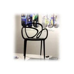 Qeeboo - Loop Chair with Cushion Set of 2 Pieces - Greyish Green - Qeeboo Chair by Front - Furnishing - Home - Avvenice